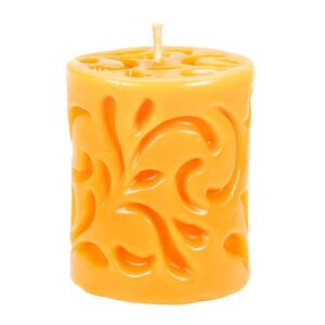 Beeswax candle sculptured cylinder