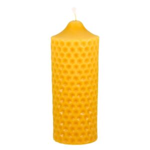 Beeswax candle honeycomb cylinder